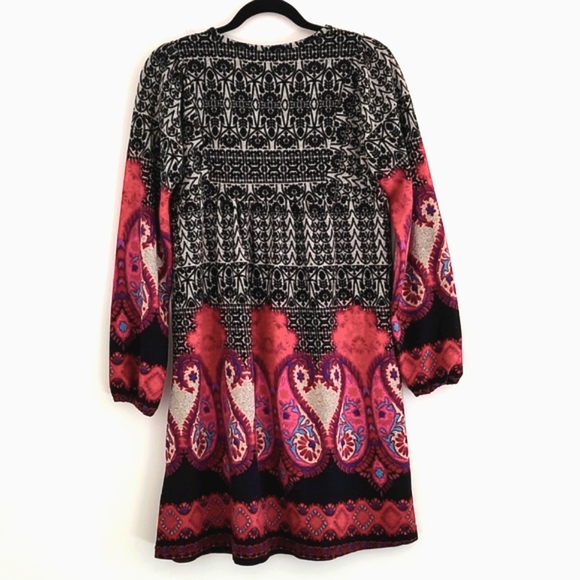 Earthbound Urban Nomad Womans Paisley Long Sleeves Embroidered Dress S/M - Picture 5 of 10